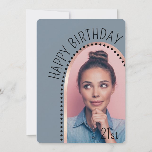 Invitation Simple Chic N'Importe Quel Âge Anniversaire Rose G (Devant)