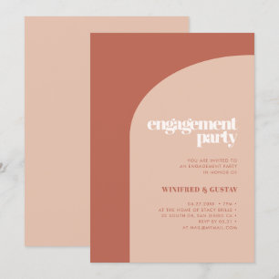 Invitation Simple chic pêche en terre cuite partie d'engageme