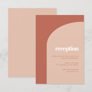 Invitation Simple chic réception en terre cuite pêche et arch