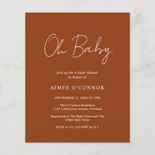 Invitation simple Citrouille Automne Baby shower b