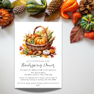 Invitation simple Citrouille Thanksgiving Diner