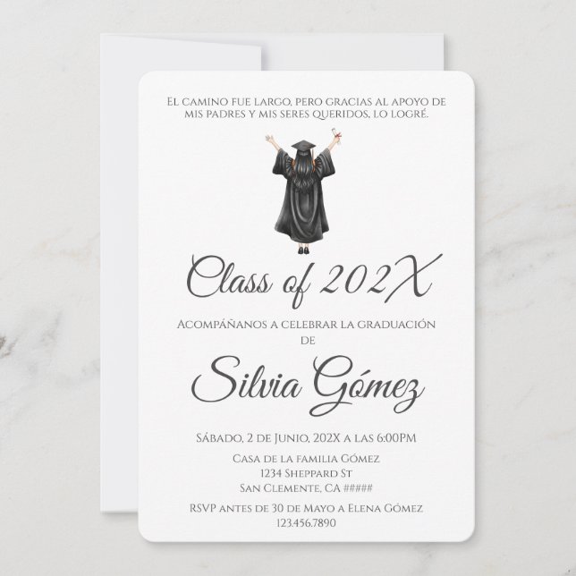 Invitation Simple classe de 2026 de fin d'études (Devant)