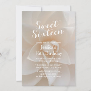 Invitation Simple classique blanc floral doux 16