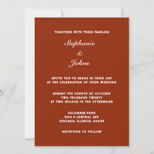 Invitation Simple Classique Terracotta Couleur Terre Chaude M