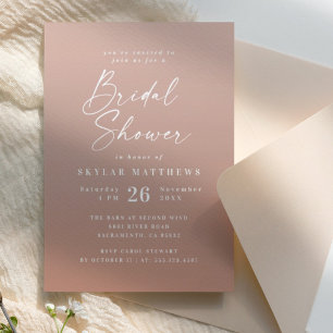 Invitation Simple Clay Terracotta & Blush ombre Bridal Shower
