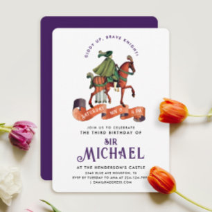 Invitation Simple Couleur Prince Charmant Médiéval Royal Chev