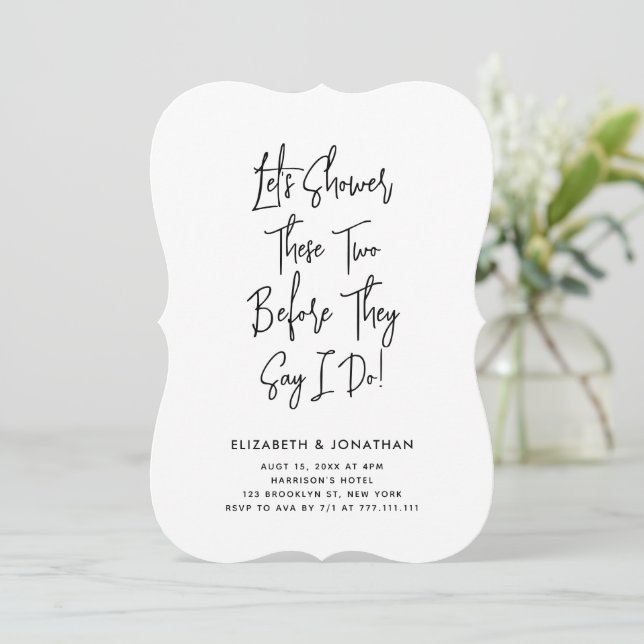 Invitation Simple couple de script prend une douche avant de  (Debout devant)