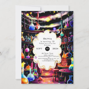 Invitation Simple Custom Kids Scientifique Anniversaire