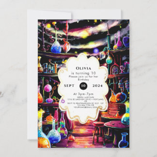 Invitation Simple Custom Kids Scientifique Anniversaire
