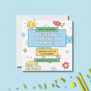 Invitation Simple Cute Preschool Graduol Party