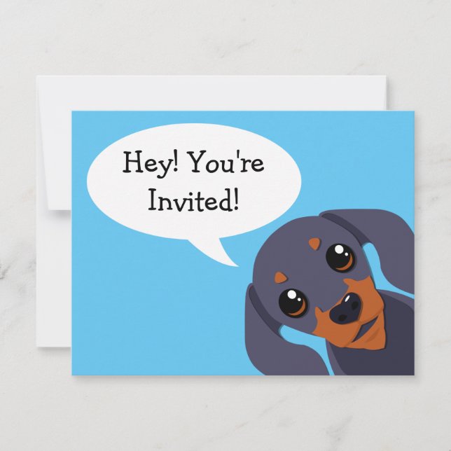 Invitation simple d'anniversaire de chien de (Devant)