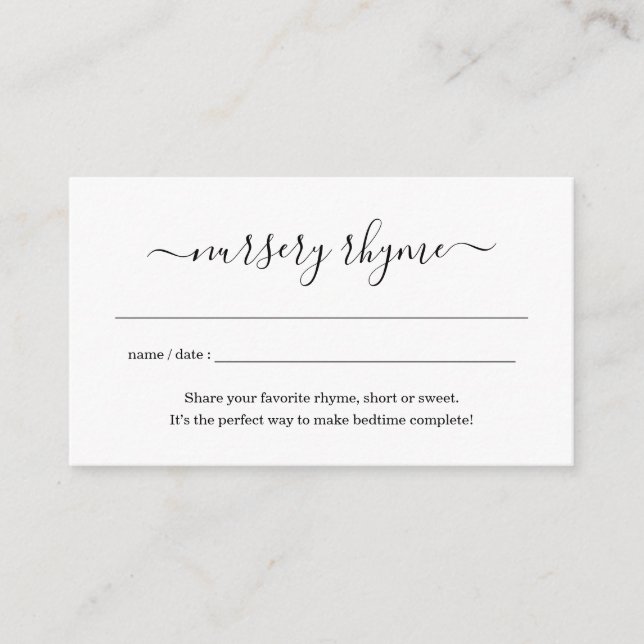 Invitation Simple de Baby Shower sur une Comptine (Devant)