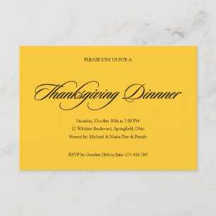 Invitation simple de dîner de thanksgiving