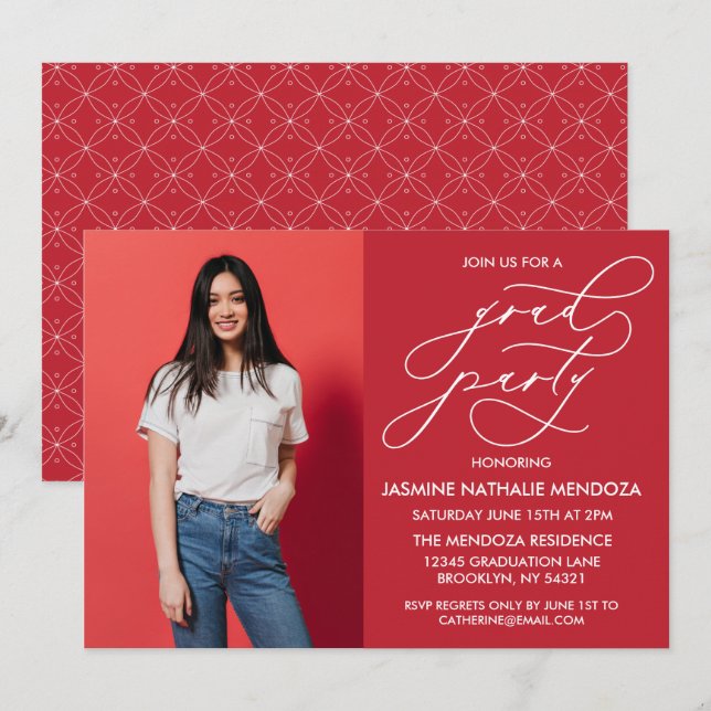 INVITATION SIMPLE DE DIPLÔME DE CALLIGRAPHIE SIMPL (Devant / Derrière)