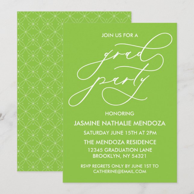 INVITATION SIMPLE DE DIPLÔME DE CALLIGRAPHIE SIMPL (Devant / Derrière)