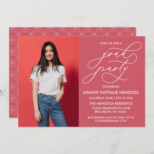 INVITATION SIMPLE DE DIPLÔME DE CALLIGRAPHIE SIMPL (Devant / Derrière)