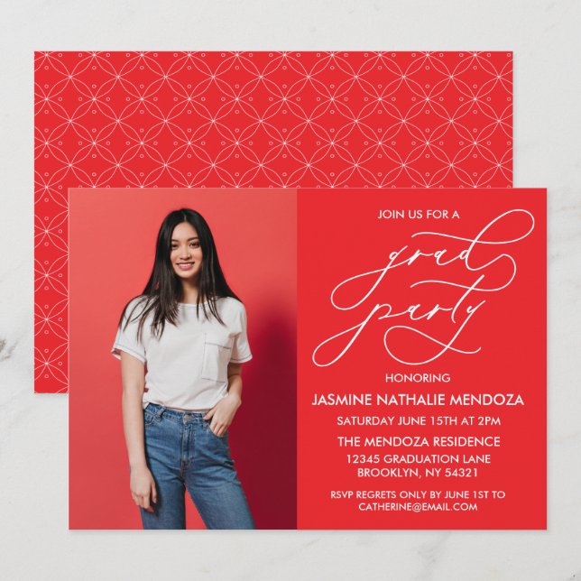 INVITATION SIMPLE DE DIPLÔME DE CALLIGRAPHIE SIMPL (Devant / Derrière)