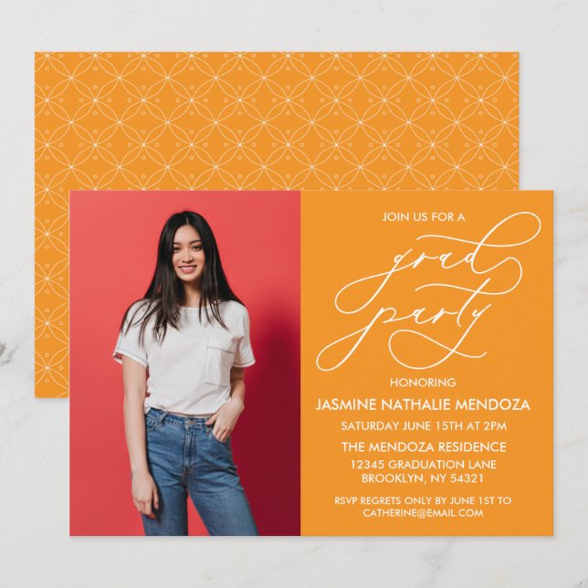 INVITATION SIMPLE DE DIPLÔME DE CALLIGRAPHIE SIMPL (Devant / Derrière)