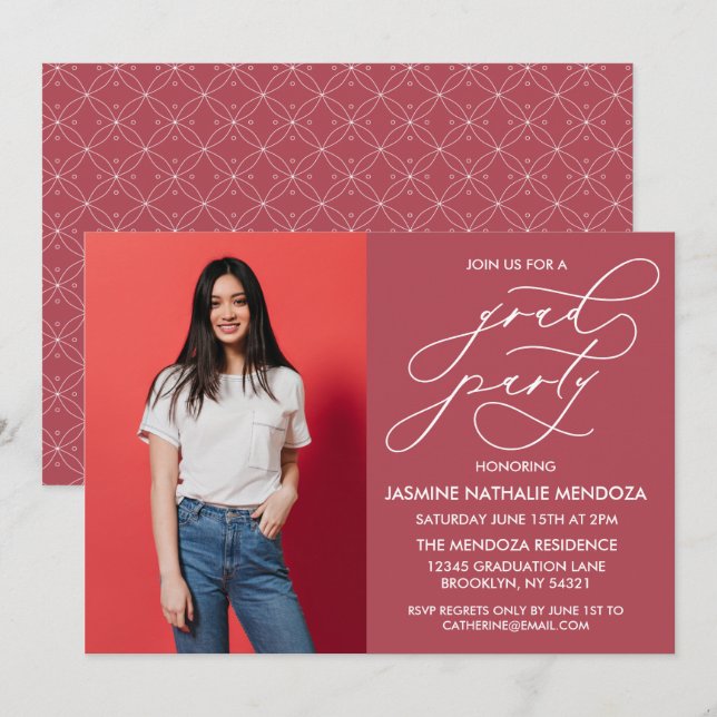 INVITATION SIMPLE DE DIPLÔME DE CALLIGRAPHIE SIMPL (Devant / Derrière)