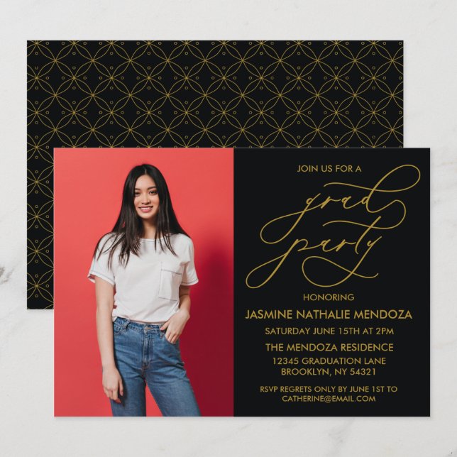 INVITATION SIMPLE DE DIPLÔME DE CALLIGRAPHIE SIMPL (Devant / Derrière)