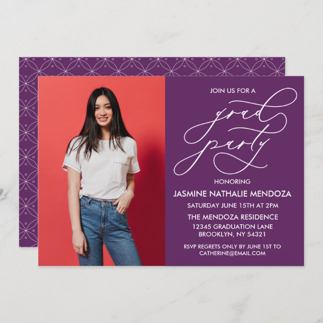 INVITATION SIMPLE DE DIPLÔME DE CALLIGRAPHIE SIMPL (Devant / Derrière)