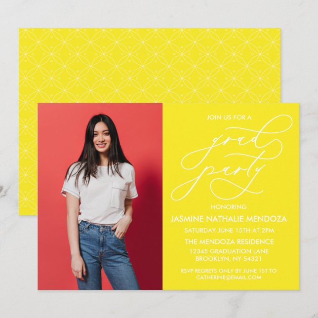 INVITATION SIMPLE DE DIPLÔME DE CALLIGRAPHIE SIMPL (Devant / Derrière)