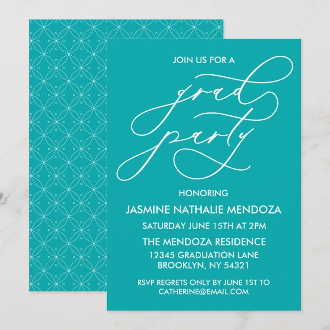 INVITATION SIMPLE DE DIPLÔME DE CALLIGRAPHIE SIMPL (Devant / Derrière)