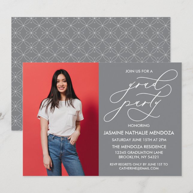 INVITATION SIMPLE DE DIPLÔME DE CALLIGRAPHIE SIMPL (Devant / Derrière)