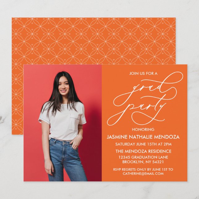 INVITATION SIMPLE DE DIPLÔME DE CALLIGRAPHIE SIMPL (Devant / Derrière)