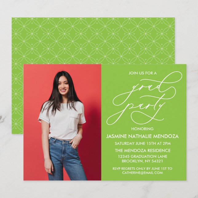 INVITATION SIMPLE DE DIPLÔME DE CALLIGRAPHIE SIMPL (Devant / Derrière)