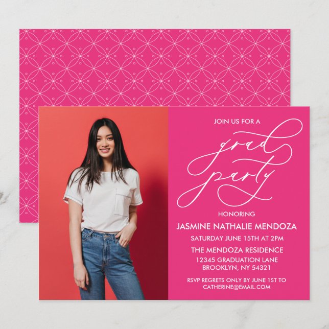 INVITATION SIMPLE DE DIPLÔME DE CALLIGRAPHIE SIMPL (Devant / Derrière)