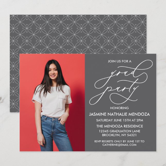 INVITATION SIMPLE DE DIPLÔME DE CALLIGRAPHIE SIMPL (Devant / Derrière)