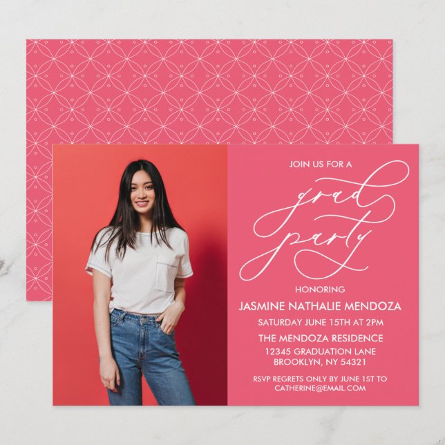 INVITATION SIMPLE DE DIPLÔME DE CALLIGRAPHIE SIMPL (Devant / Derrière)