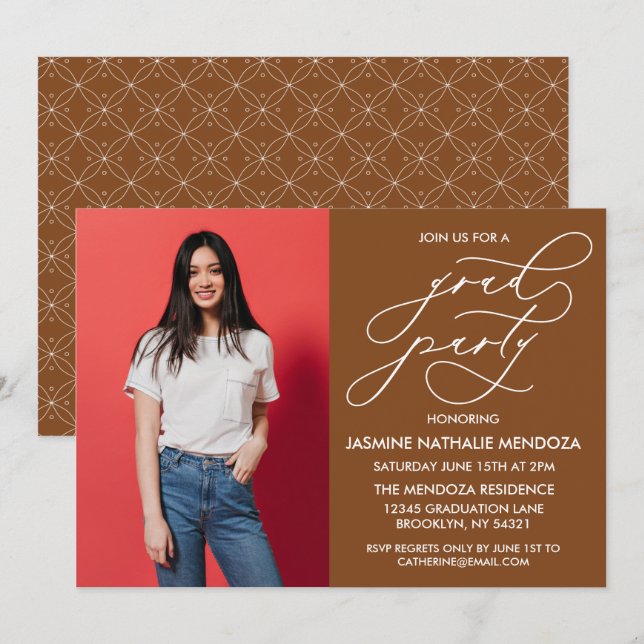 INVITATION SIMPLE DE DIPLÔME DE CALLIGRAPHIE SIMPL (Devant / Derrière)