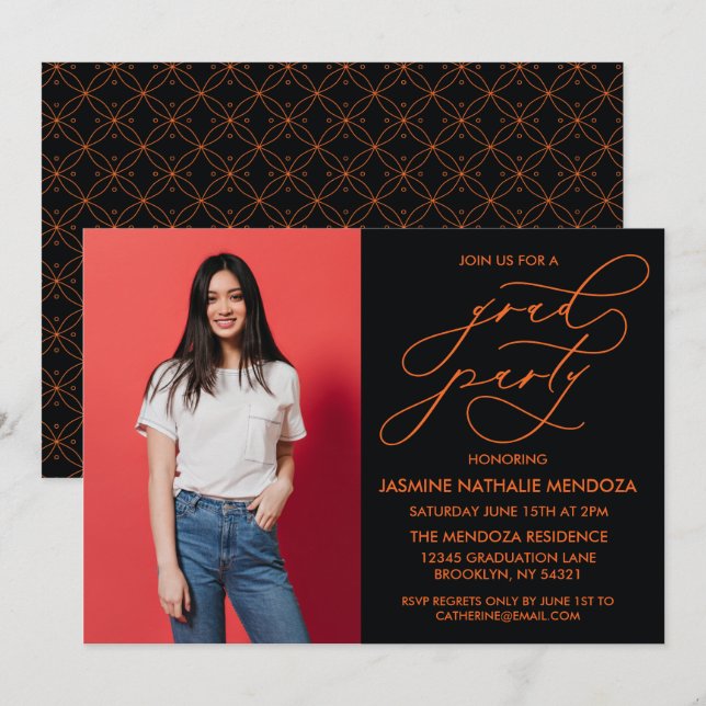 INVITATION SIMPLE DE DIPLÔME DE CALLIGRAPHIE SIMPL (Devant / Derrière)