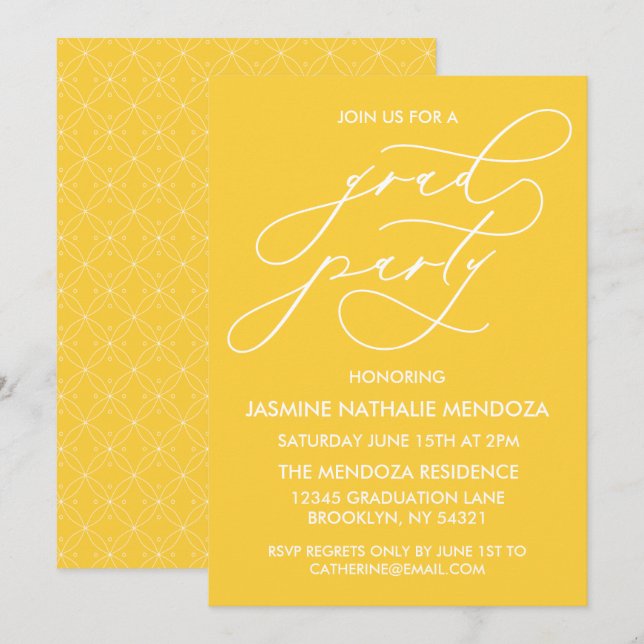 INVITATION SIMPLE DE DIPLÔME DE CALLIGRAPHIE SIMPL (Devant / Derrière)