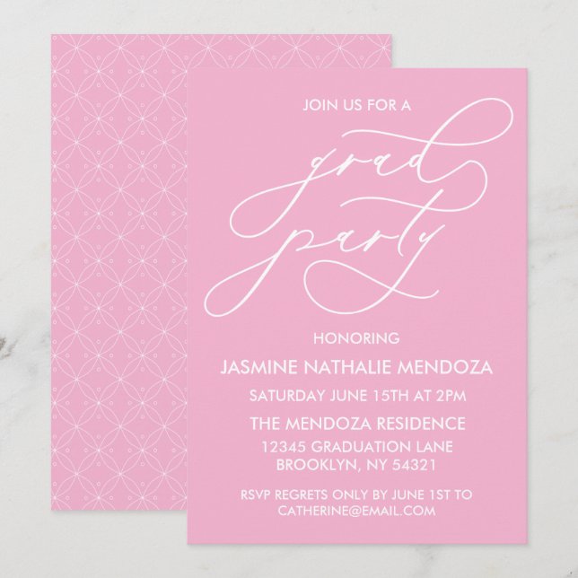 INVITATION SIMPLE DE DIPLÔME DE CALLIGRAPHIE SIMPL (Devant / Derrière)