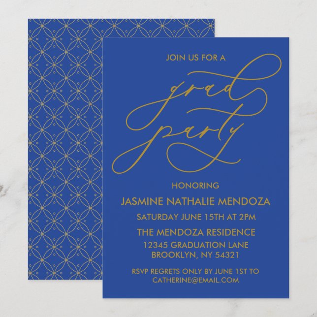 INVITATION SIMPLE DE DIPLÔME DE CALLIGRAPHIE SIMPL (Devant / Derrière)