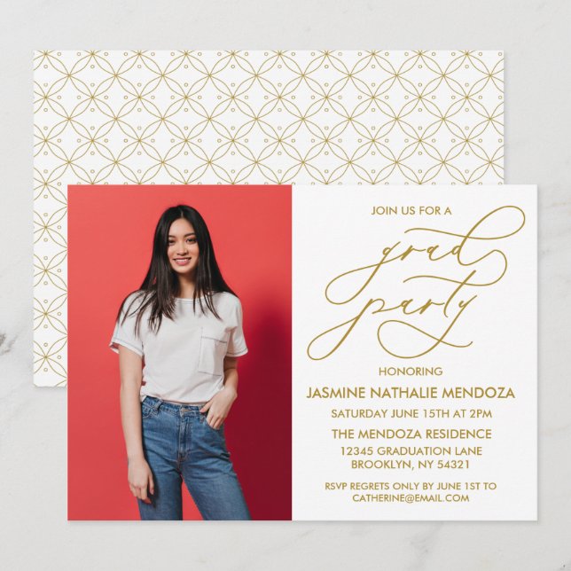 INVITATION SIMPLE DE DIPLÔME DE CALLIGRAPHIE SIMPL (Devant / Derrière)