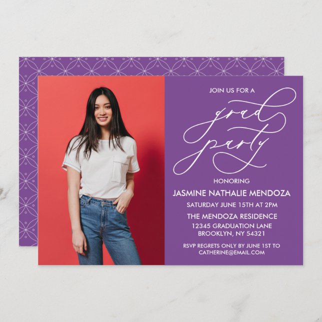 INVITATION SIMPLE DE DIPLÔME DE CALLIGRAPHIE SIMPL (Devant / Derrière)