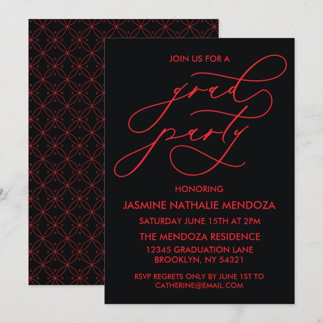 INVITATION SIMPLE DE DIPLÔME DE CALLIGRAPHIE SIMPL (Devant / Derrière)
