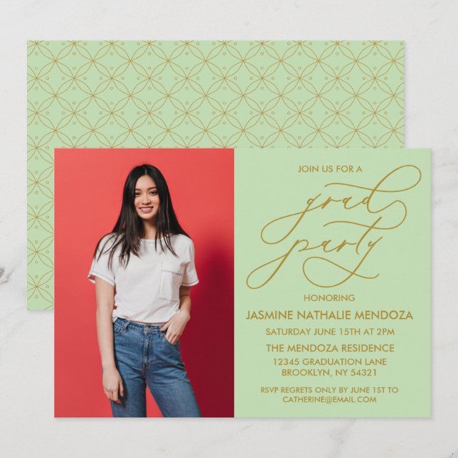 INVITATION SIMPLE DE DIPLÔME DE CALLIGRAPHIE SIMPL (Devant / Derrière)