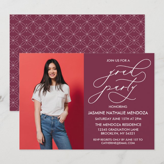 INVITATION SIMPLE DE DIPLÔME DE CALLIGRAPHIE SIMPL (Devant / Derrière)