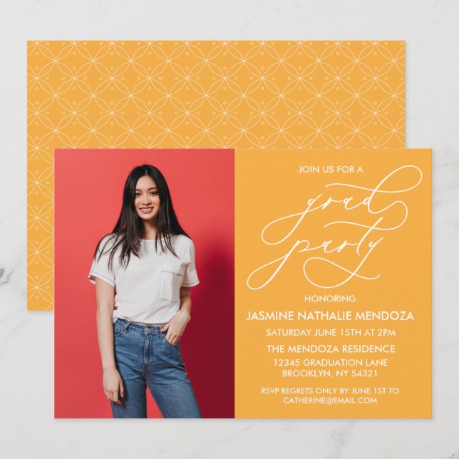 INVITATION SIMPLE DE DIPLÔME DE CALLIGRAPHIE SIMPL (Devant / Derrière)