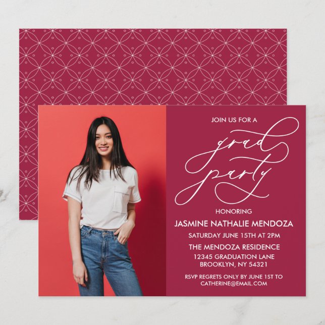 INVITATION SIMPLE DE DIPLÔME DE CALLIGRAPHIE SIMPL (Devant / Derrière)