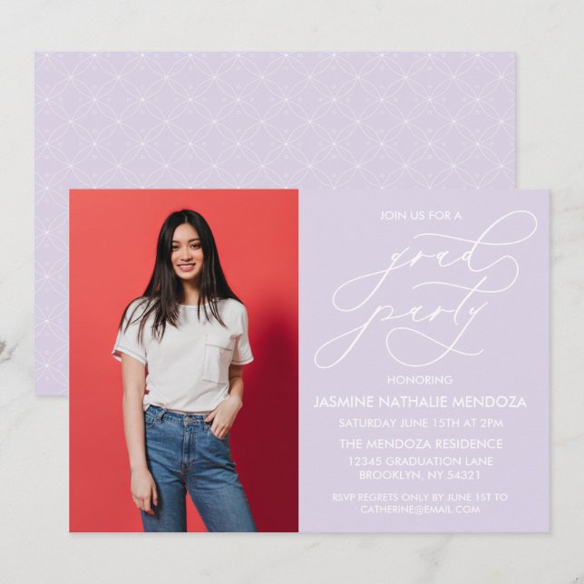 INVITATION SIMPLE DE DIPLÔME DE CALLIGRAPHIE SIMPL (Devant / Derrière)