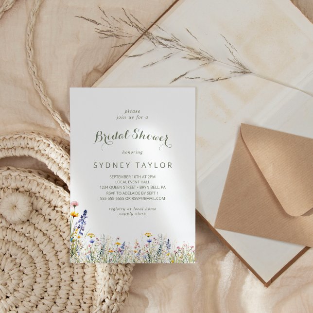 Invitation simple de fete de mariage avec des fleu (Créateur téléchargé)