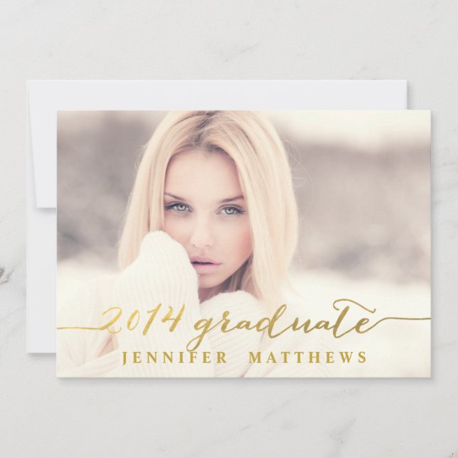 Invitation simple de fête de remise des diplômes (Devant)