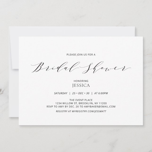 Invitation simple de mariage beige pour la fête pr (Devant)