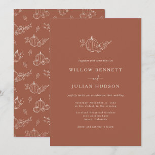 Invitation simple de mariage d'automne